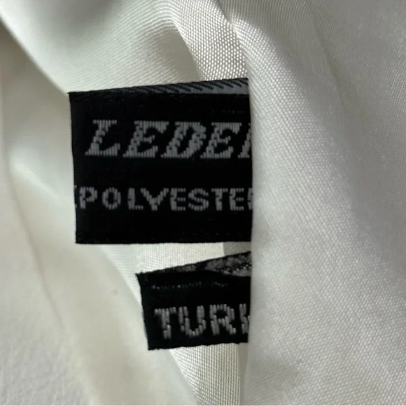 Toppolino Vintage Women’s Size S White Embroidered Open Leather Jacket